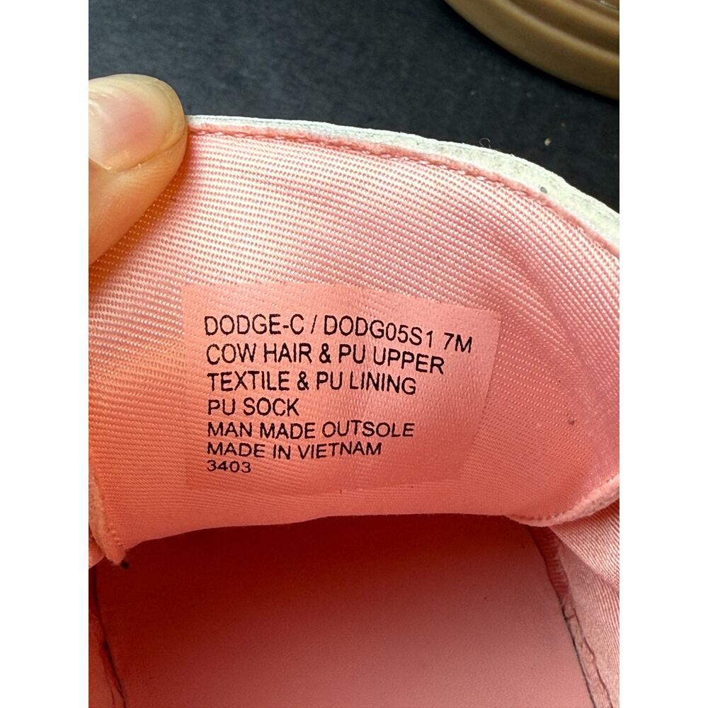Steve Madden Dodge Sneaker Size 7M Cow Hair Brown Pink Print Western - Picture 8 of 9